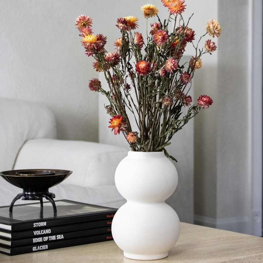 Coral Dried Helichrysum Daisies