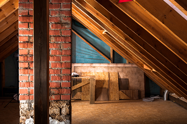 Picture of a chimney breast in loft