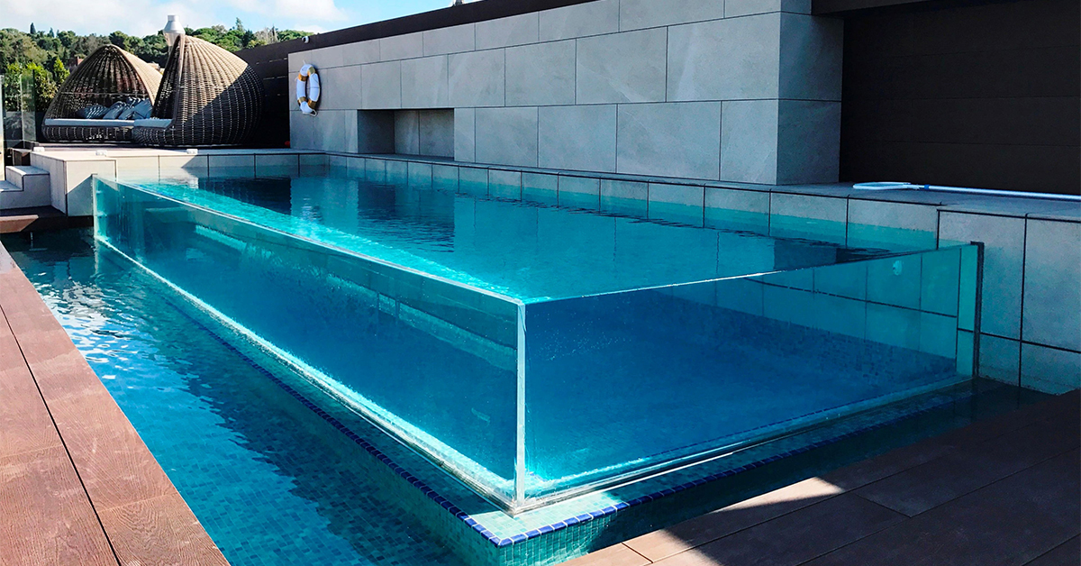 Glass Walled above ground Swimming Pools