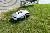 The ANTHBOT Genie 3000 Smart AI Robot Lawn Mower mows uphill