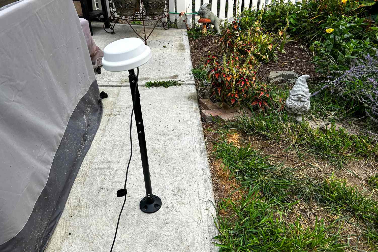 An area before cutting the grass with the MAMMOTION YUKA mini (H Version) Perimeter Wire-Free Robot Lawn Mower